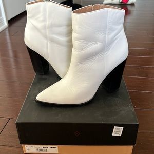 White leather boots